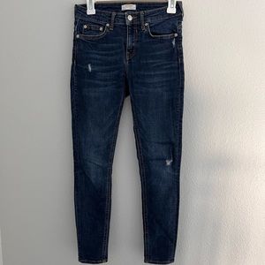 Zara Woman Dark Wash Distressed Skinny Jeans Size 4